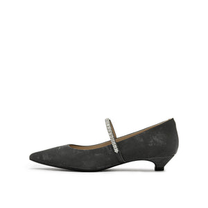 Pointed Toe Mary Jane with Crystal Strap