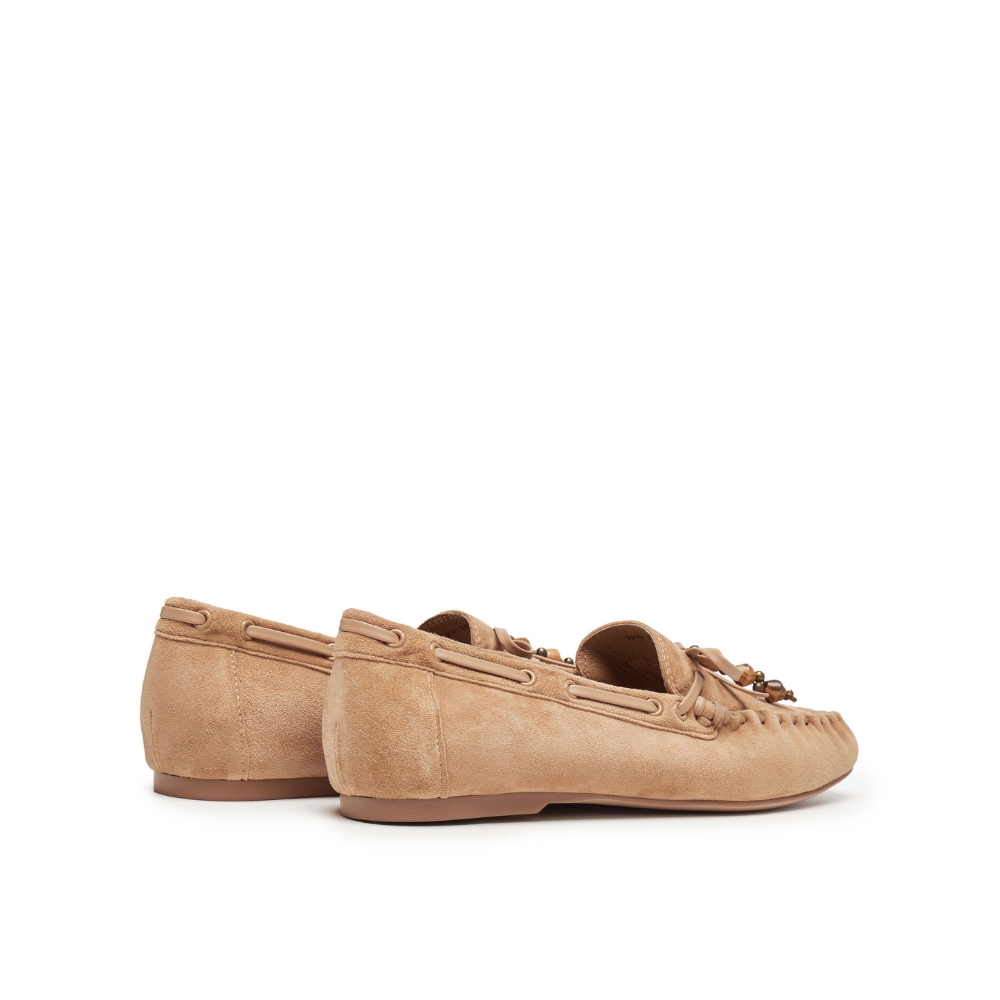 Suede Loafers with Ribbon