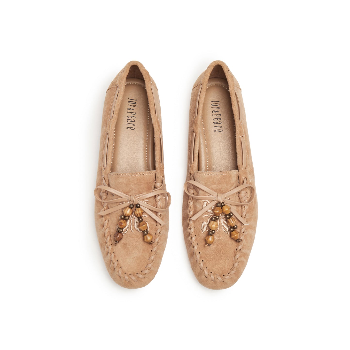 Suede Loafers with Ribbon