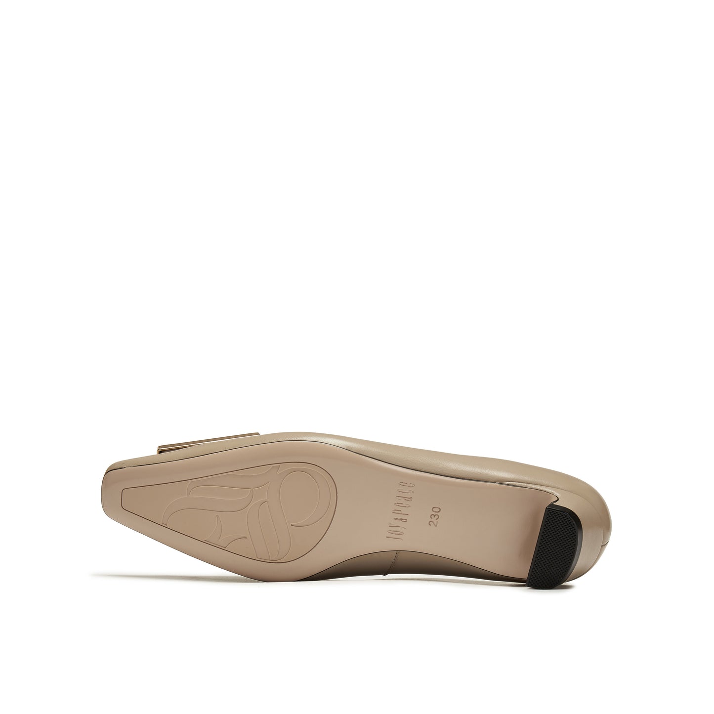 Square-Toe Mid Heel Pumps with Buckle