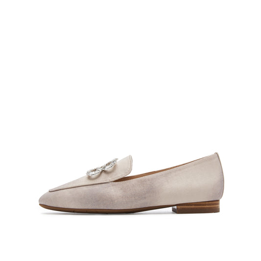 JP Infinity Crystal Embellished Buckle Loafers