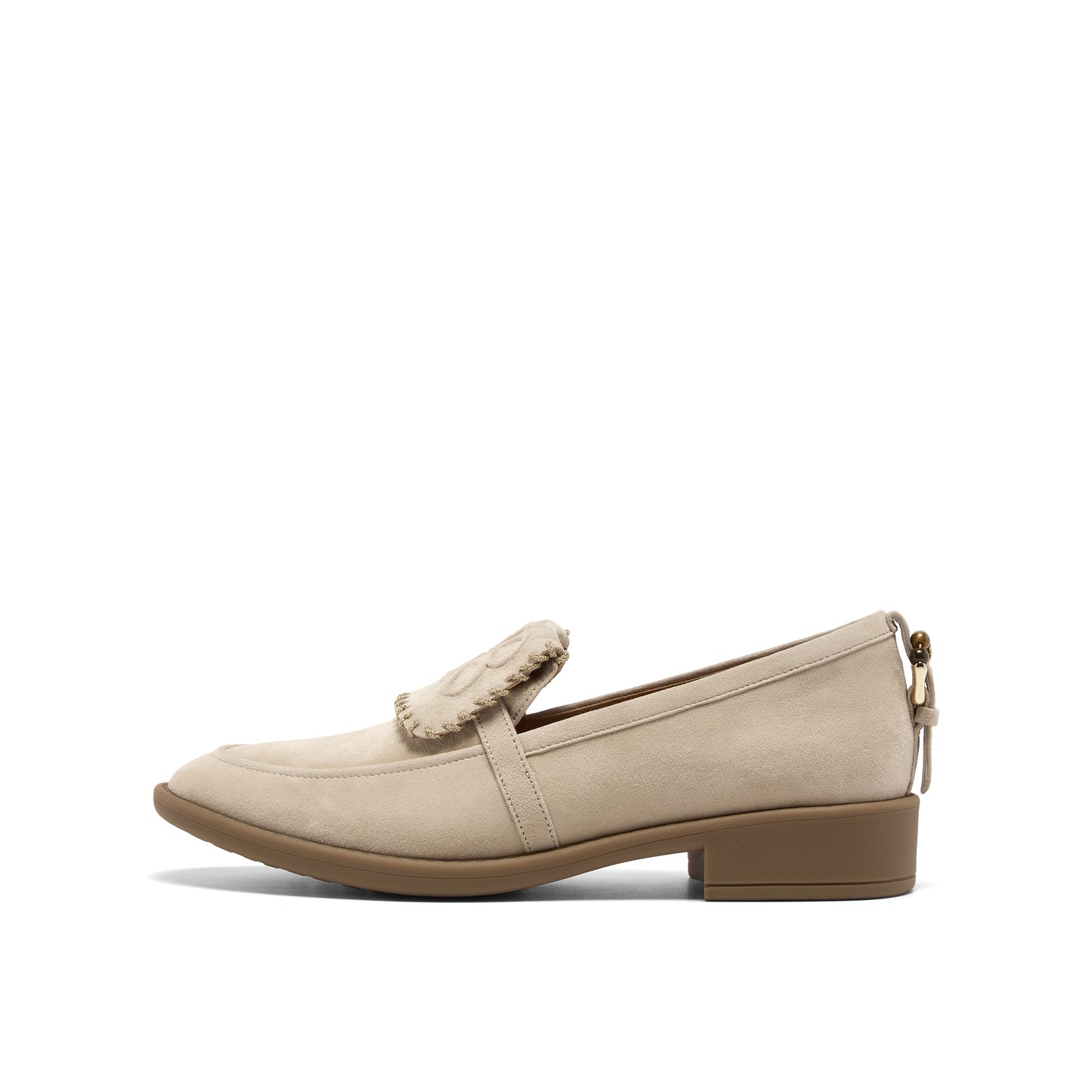 Lapel Kid Suede Loafer