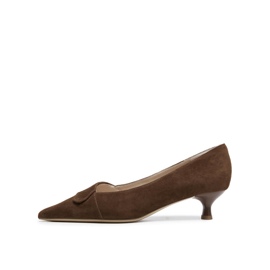 Lapel Mid-heel Pump
