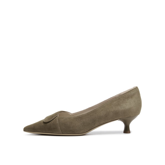 Lapel Mid-heel Pump