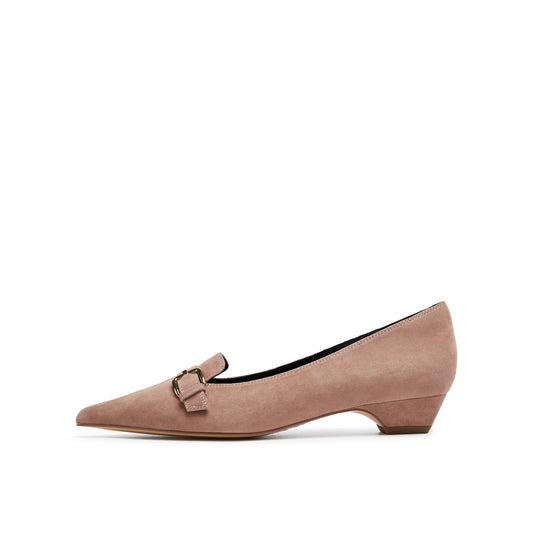 Kid Suede Pointed Toe Pump