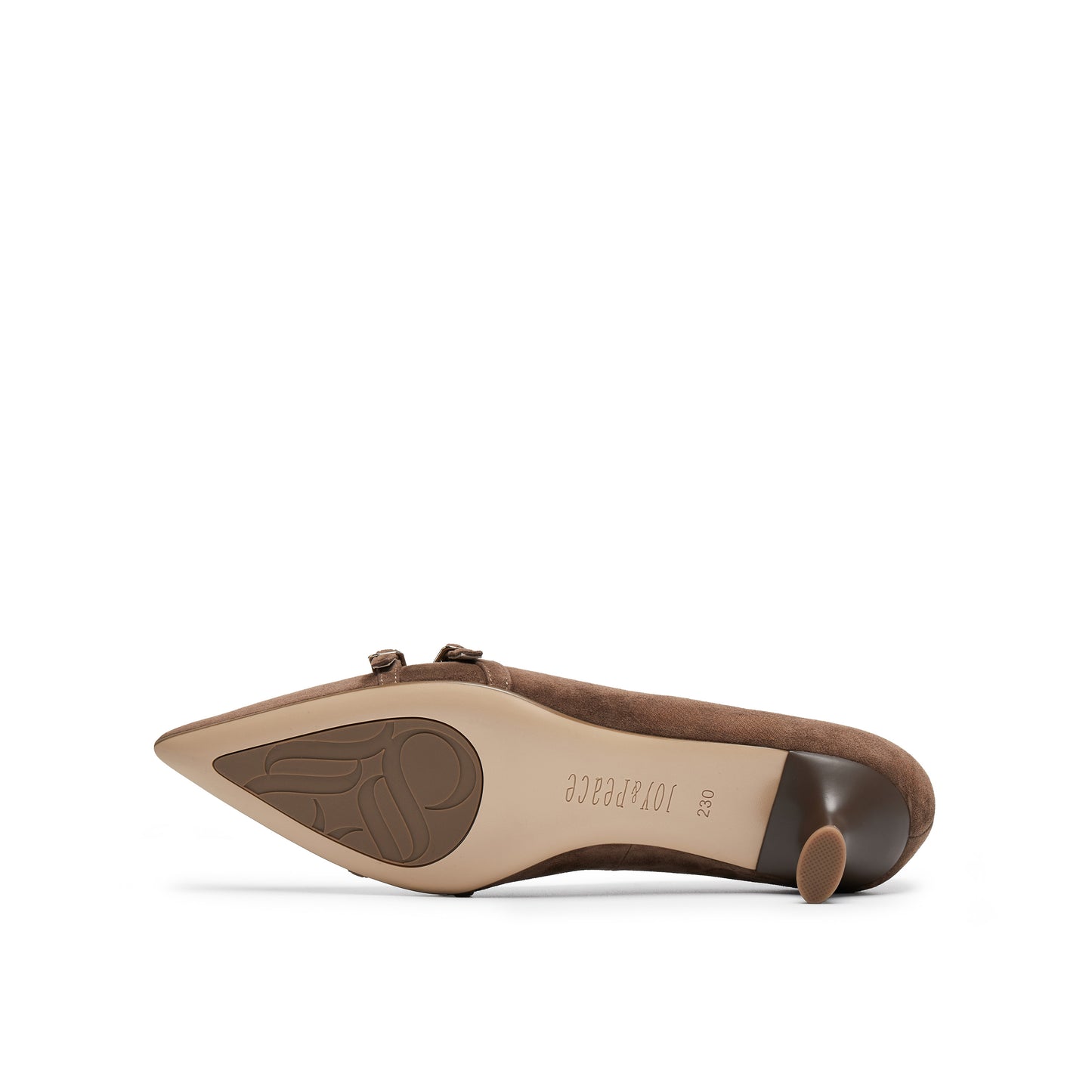 Double-buckle Kid Suede Pump