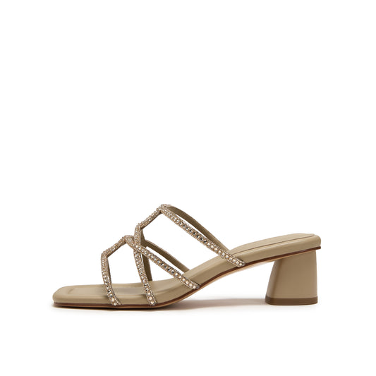 Embellished Strap Blocked-heel Sandals
