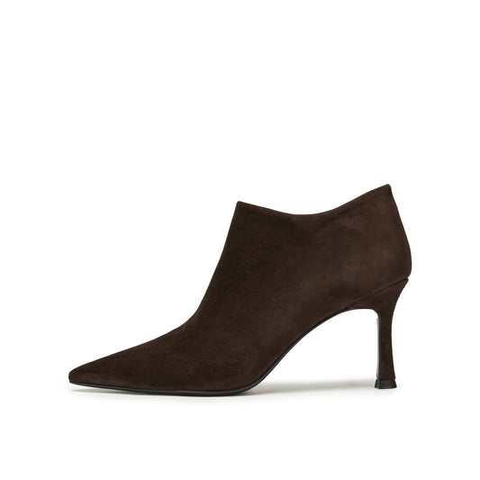 Kid Sude Pointed Toe Ankle Boots