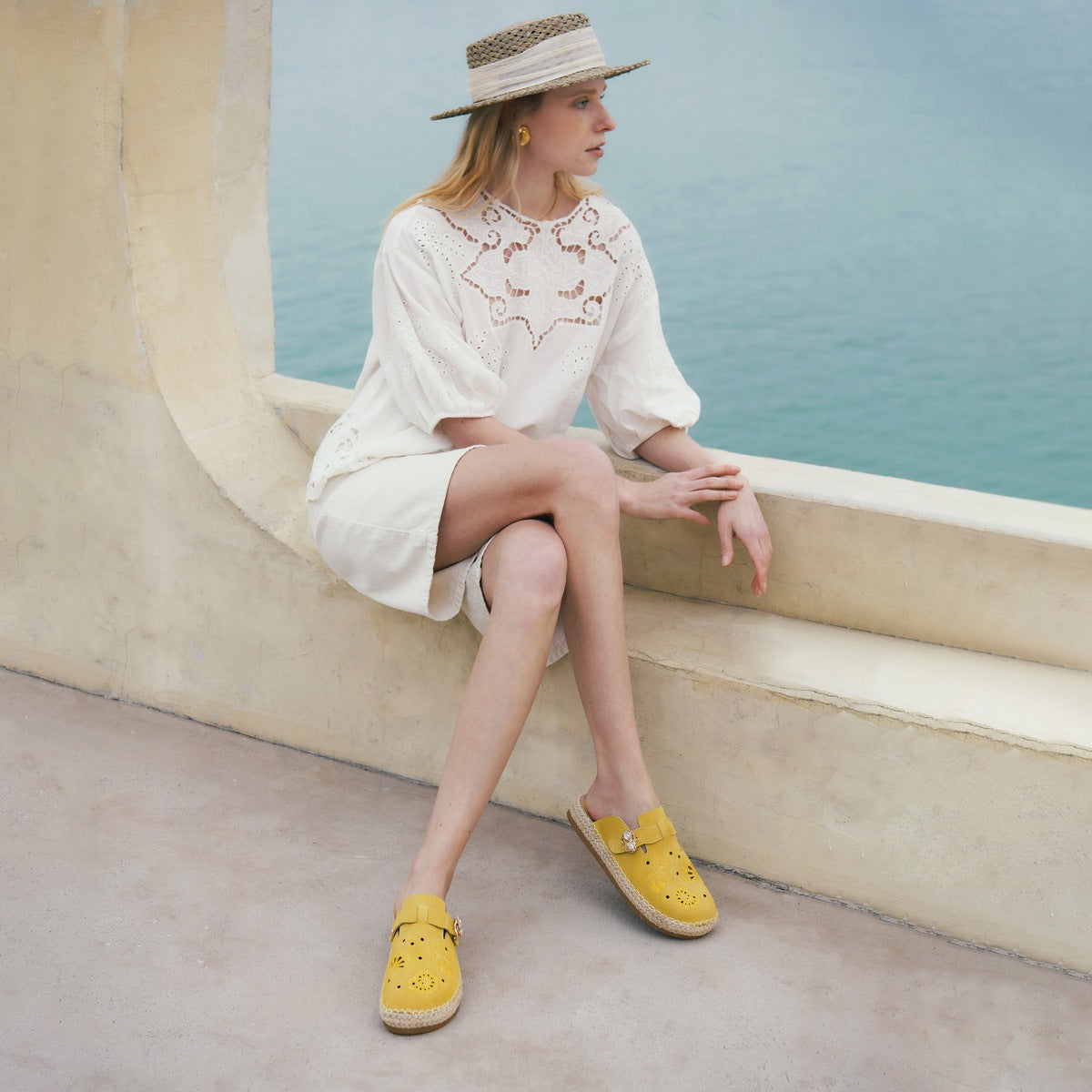 Marine-inspired Embroidered Mules