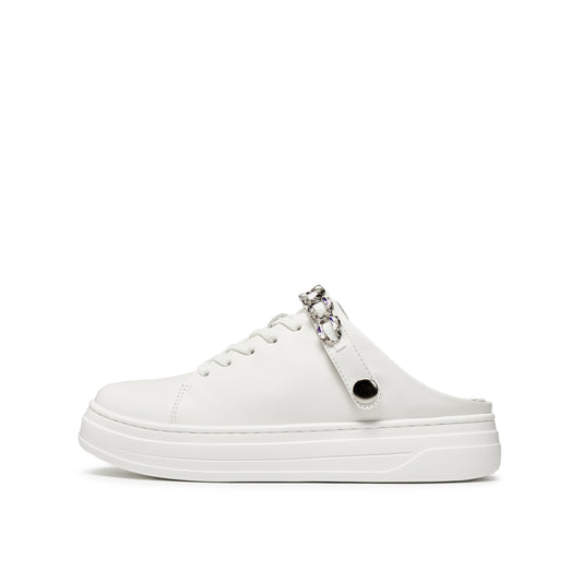 Embellished Strap Sports Mules