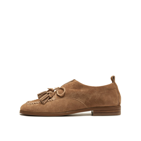 Calf Split Loafers with Tassels