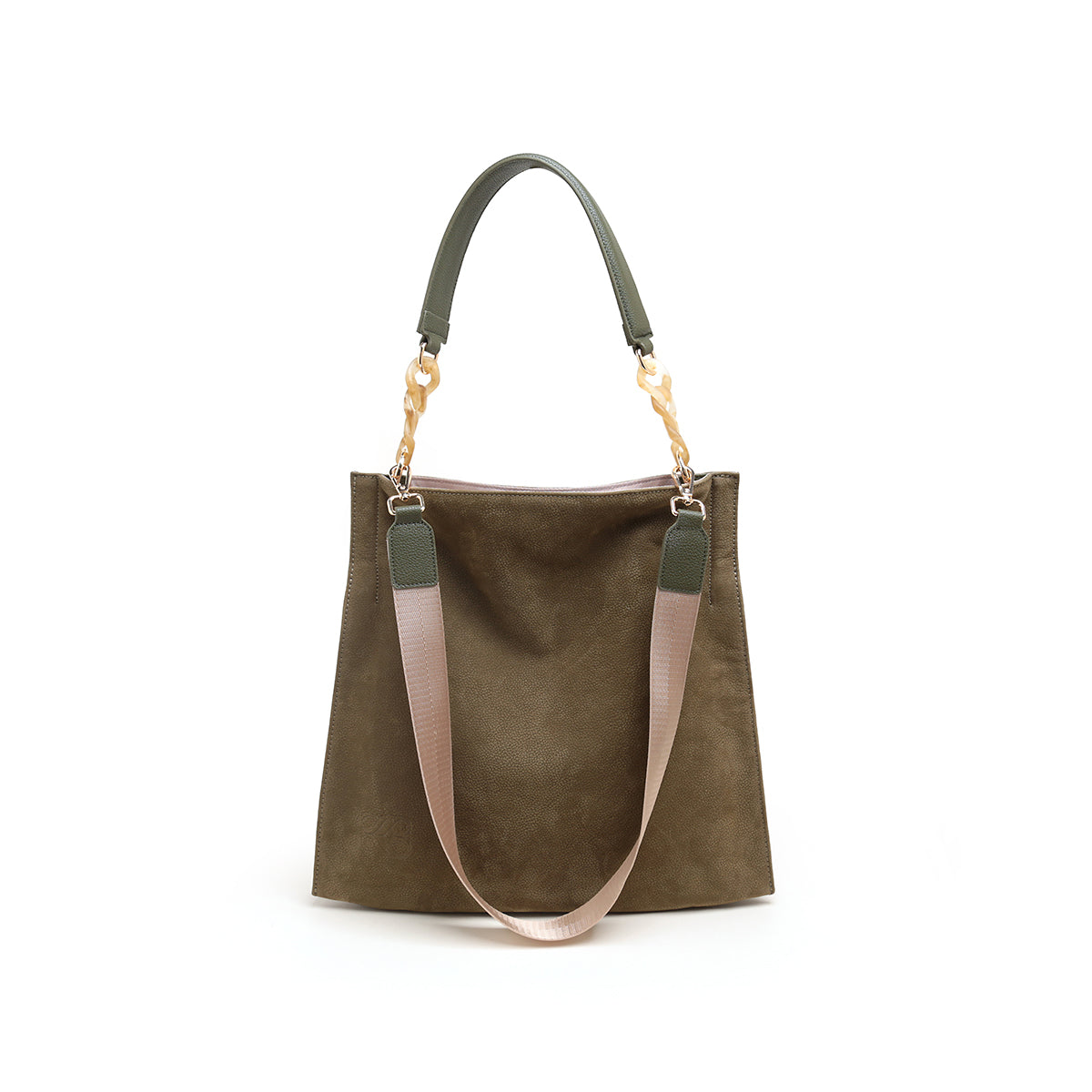 Nubuck Calf Leather Shoulder Bag