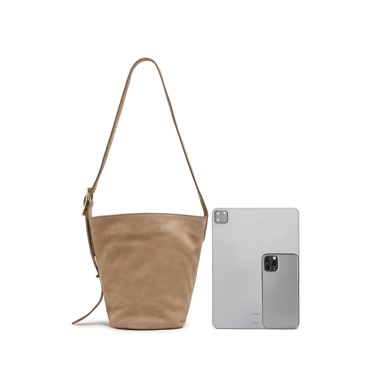 Soft Calf Nubuck Leather Bucket Bag