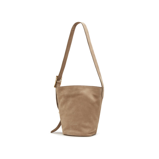 Soft Calf Nubuck Leather Bucket Bag