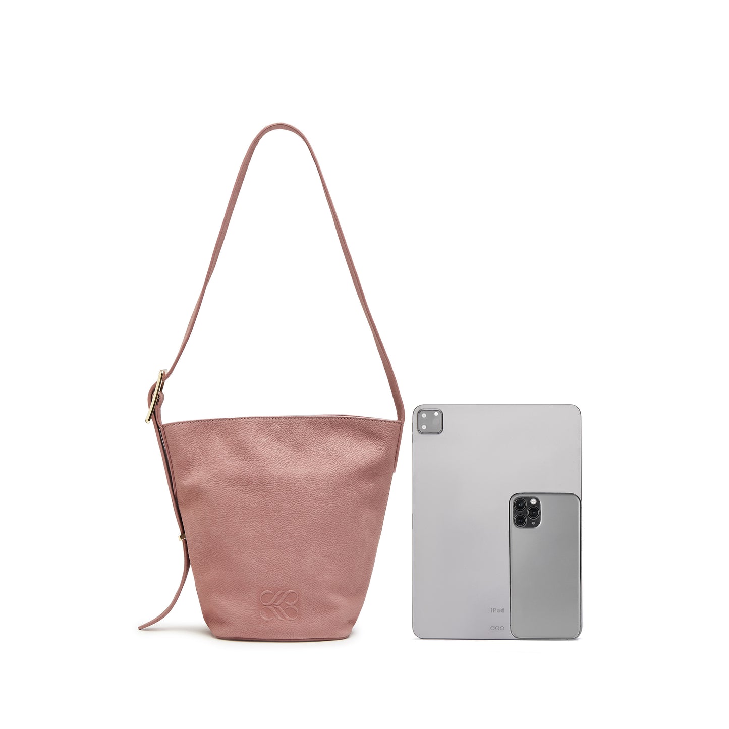 Soft Calf Nubuck Leather Bucket Bag