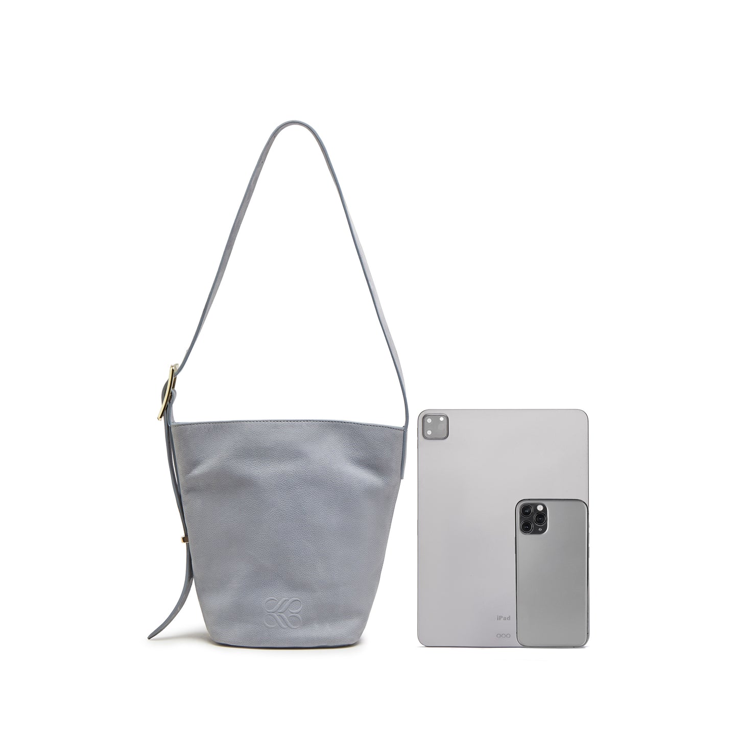 Soft Calf Nubuck Leather Bucket Bag