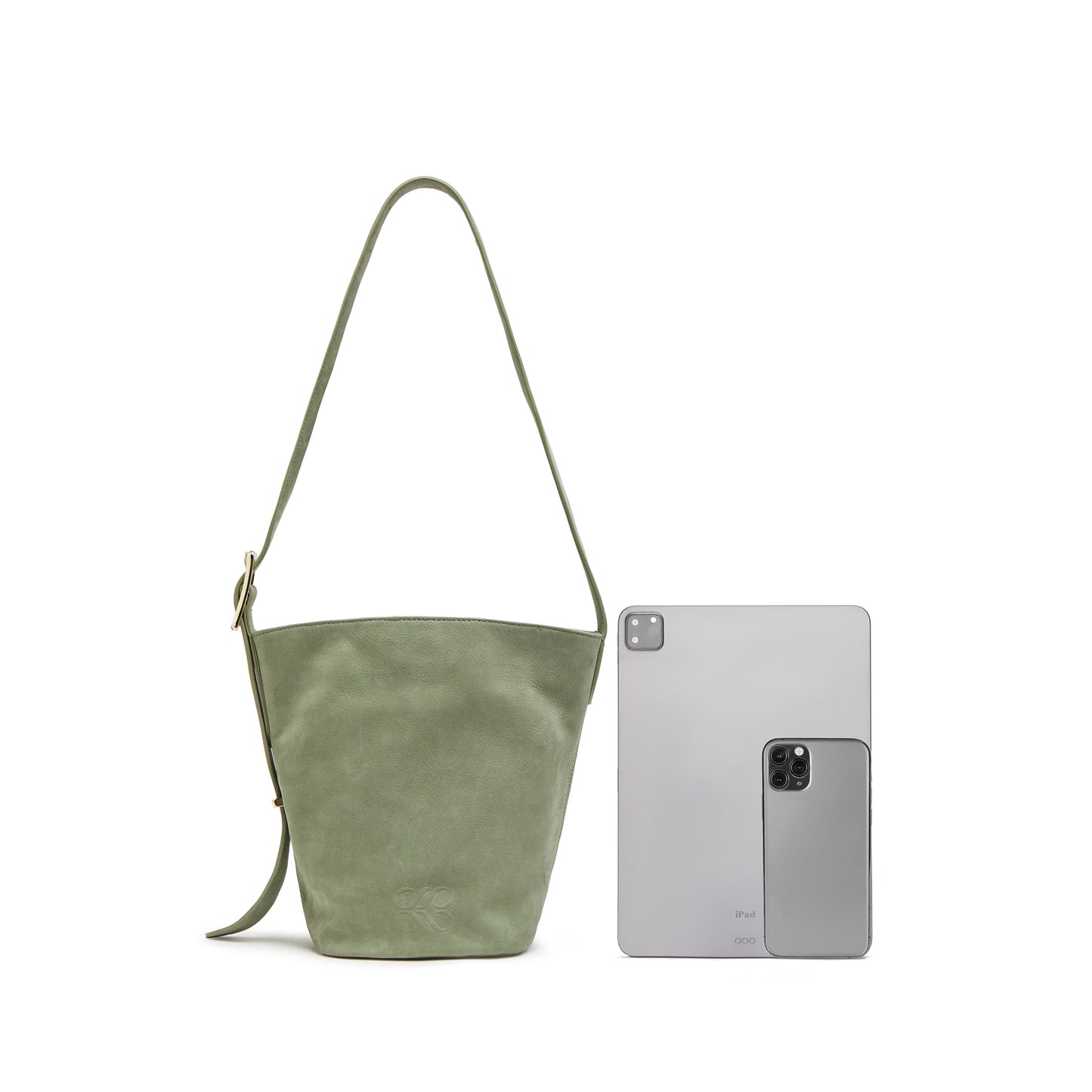 Soft Calf Nubuck Leather Bucket Bag