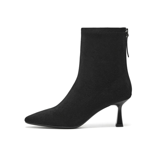 Back Zipper High Heel Boots