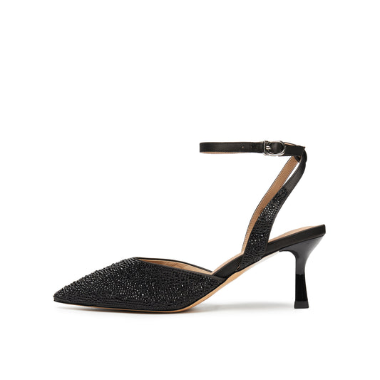 360 Cushy Cushy Embellished Satin Sling Back