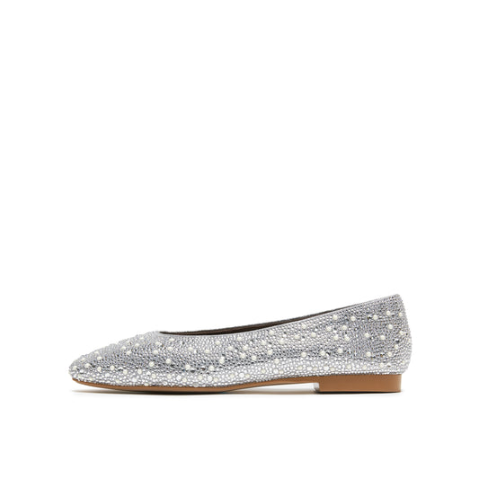 Low Heel Pumps with Crystal Embellishment