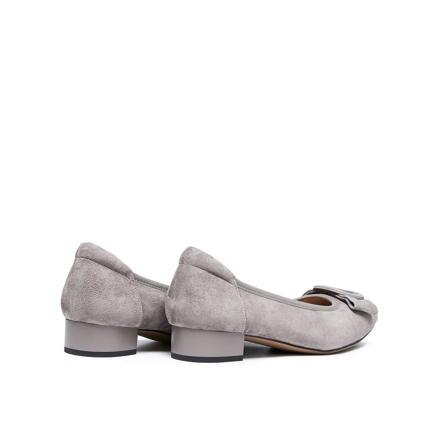 Pointed Toe Mid Heel Pumps with Buckle