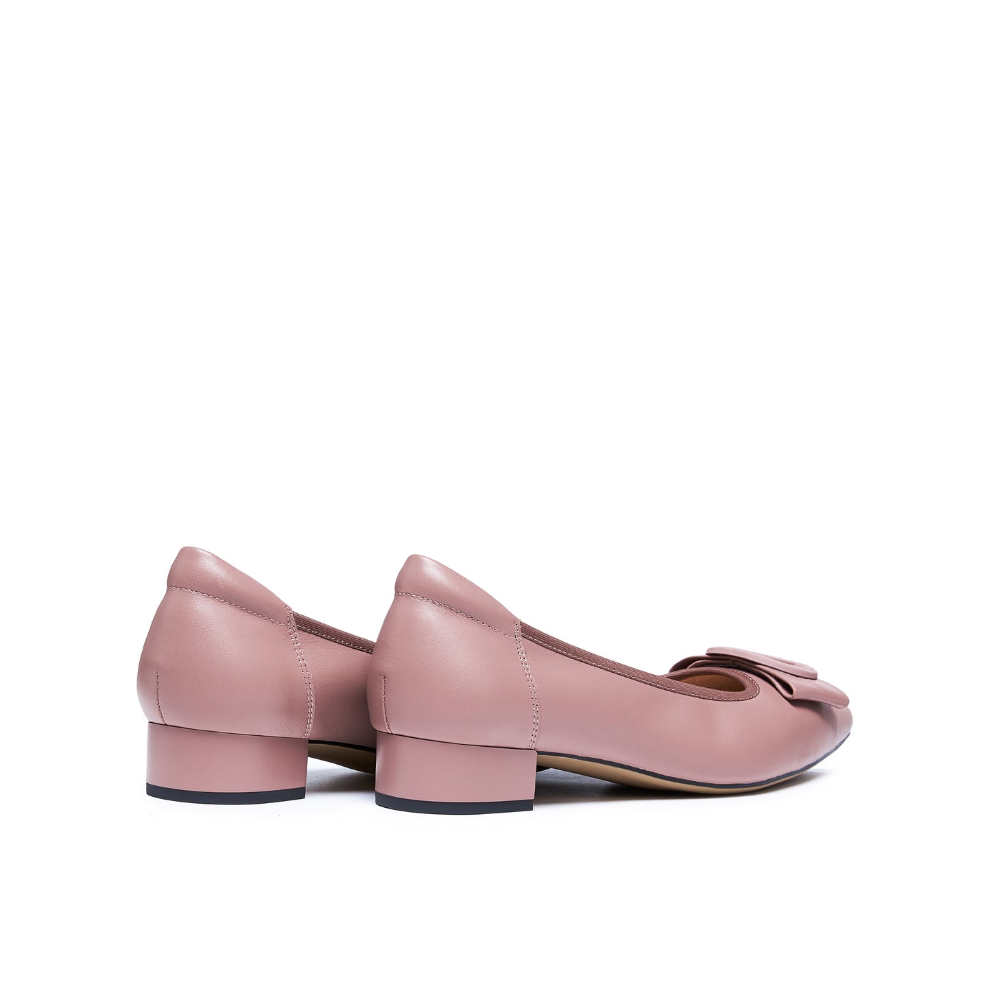 Pointed Toe Mid Heel Pumps with Buckle