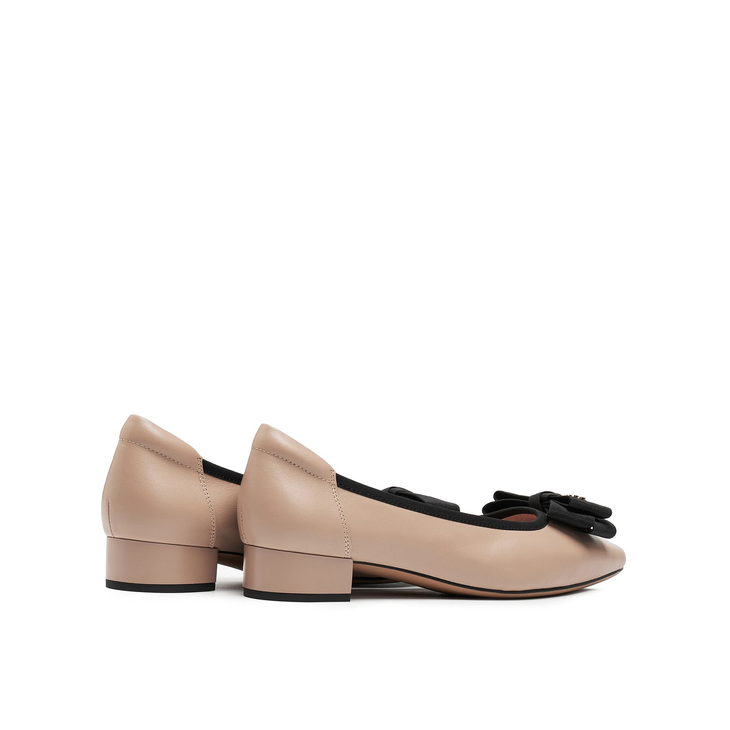 Pointed Toe Mid Heel Pumps with Ribbon