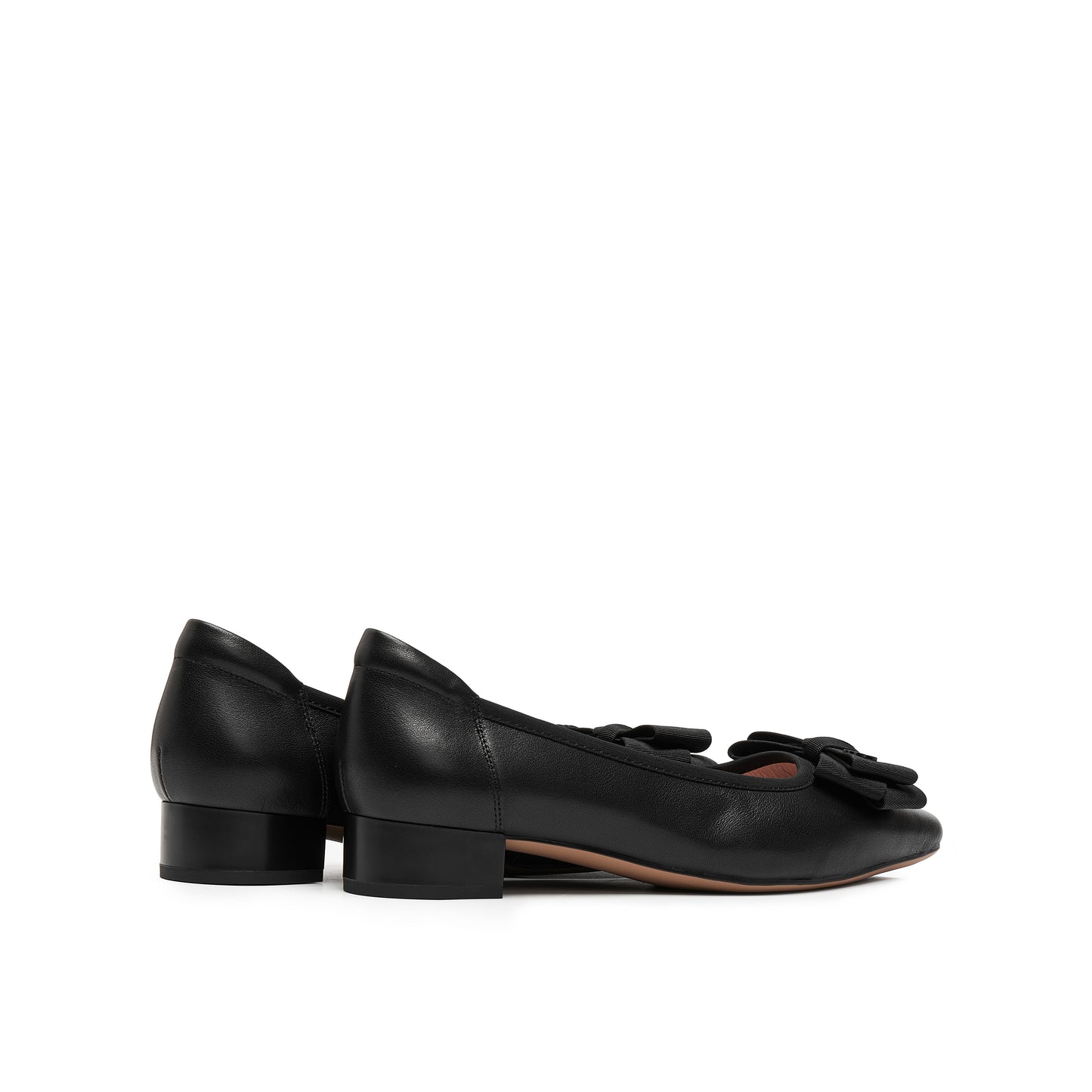 Pointed Toe Mid Heel Pumps with Ribbon