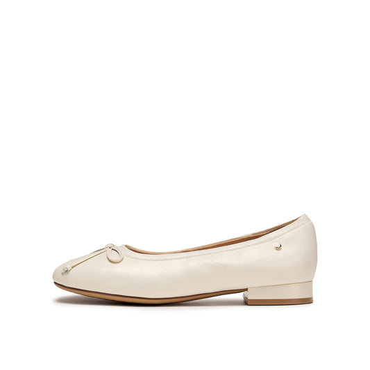 Pearlized Kid Flat Pumps
