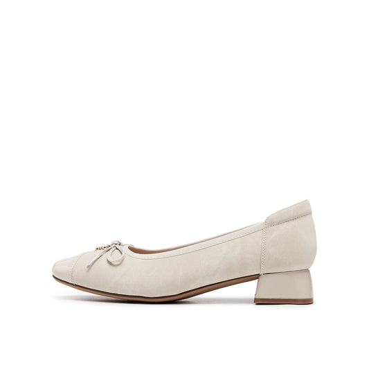 Printed Calf Mid Heel Shoes