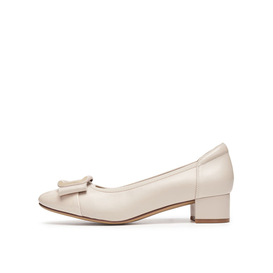 Classic Mid Heel Pumps with Toe Cap
