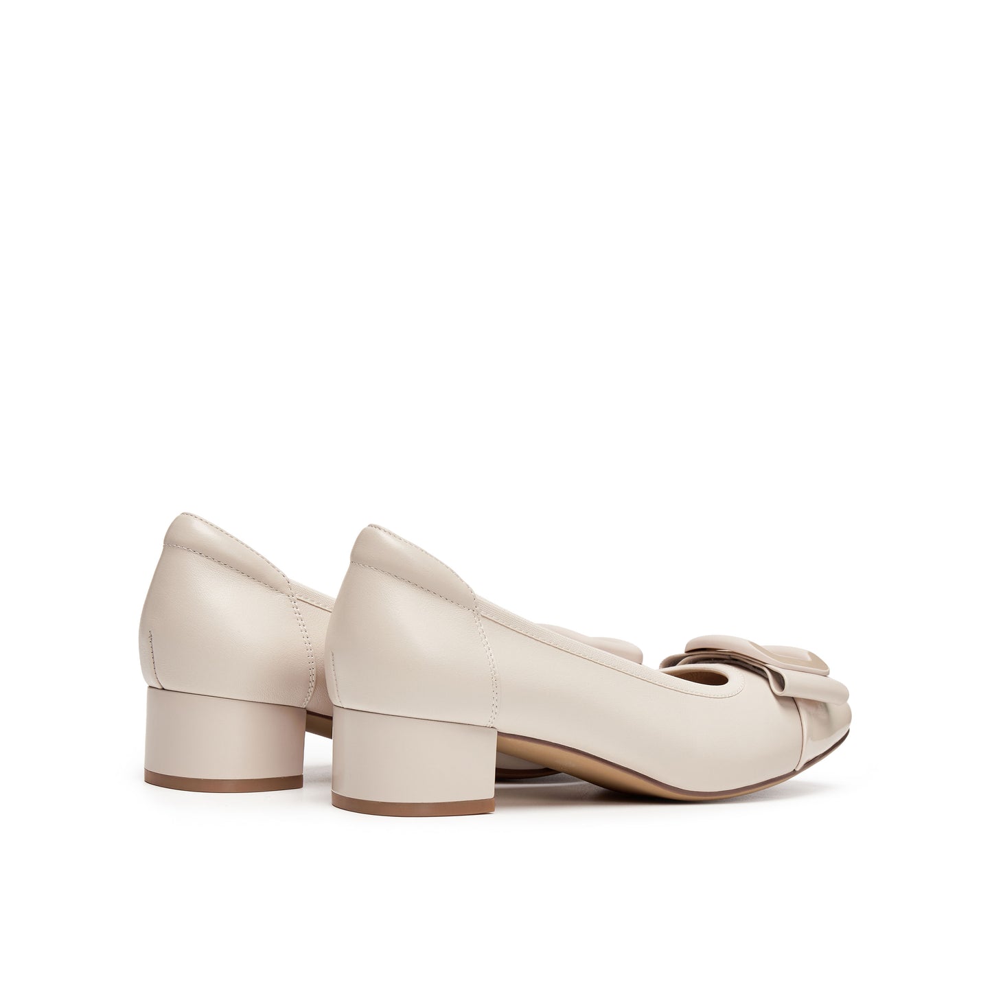 Classic Mid Heel Pumps with Toe Cap