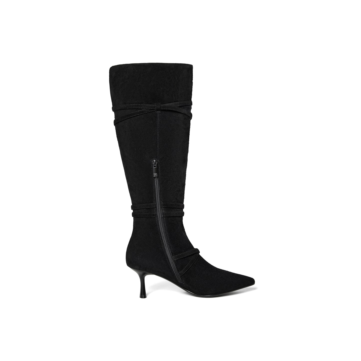 Pointed-toe Multi-strap Long Boots