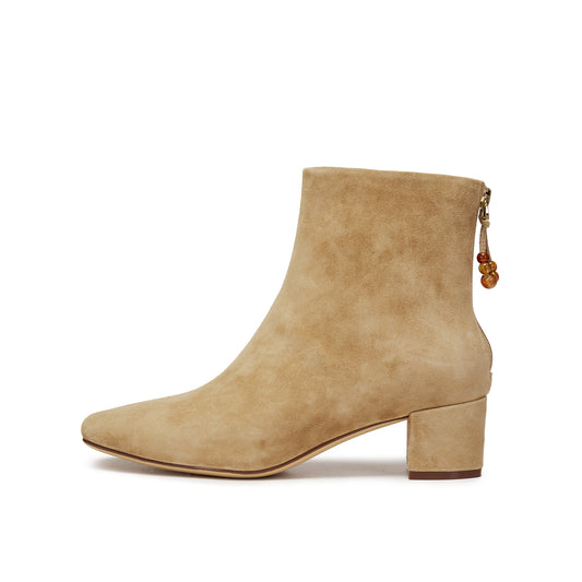 Square-toe Block-heeled Short Boots
