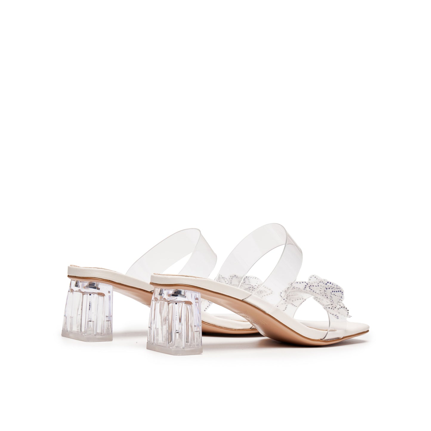 3D Embellished Transparent Heel Sandals