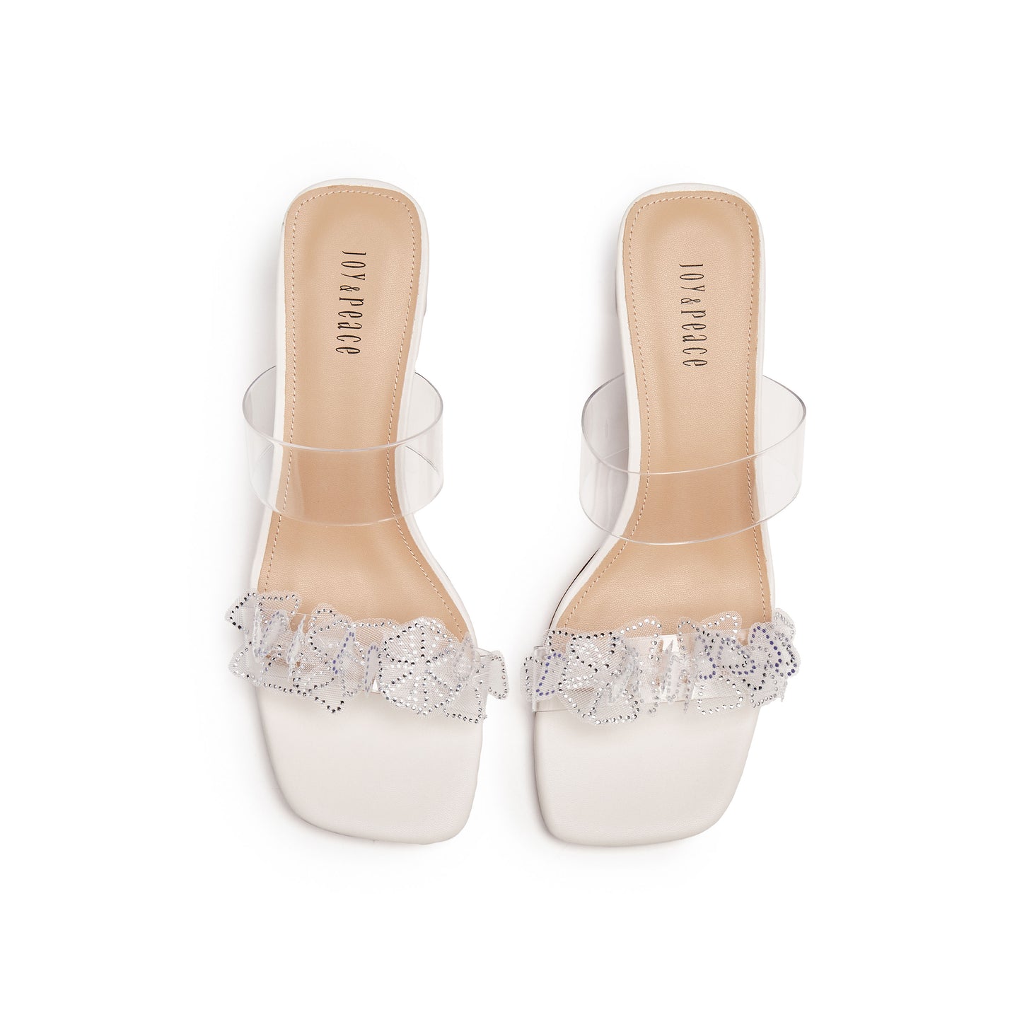3D Embellished Transparent Heel Sandals
