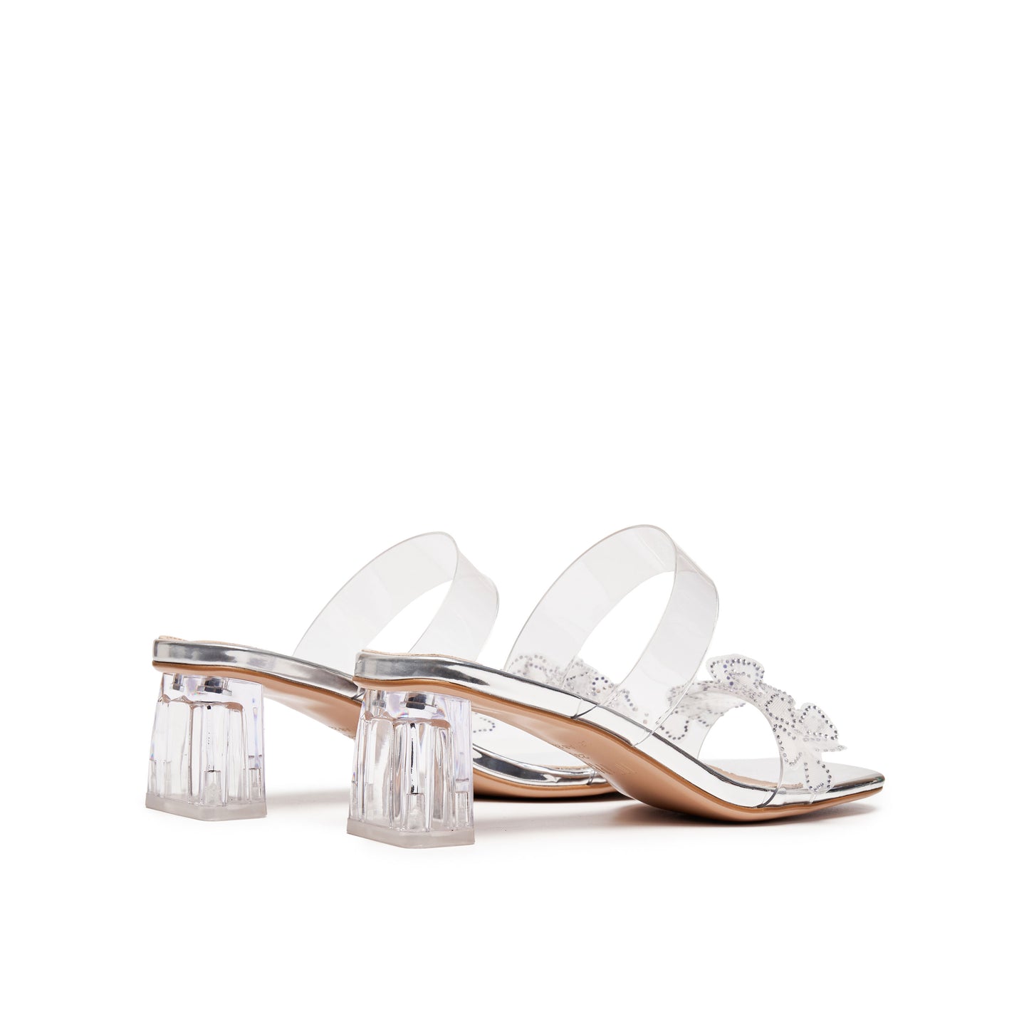 3D Embellished Transparent Heel Sandals
