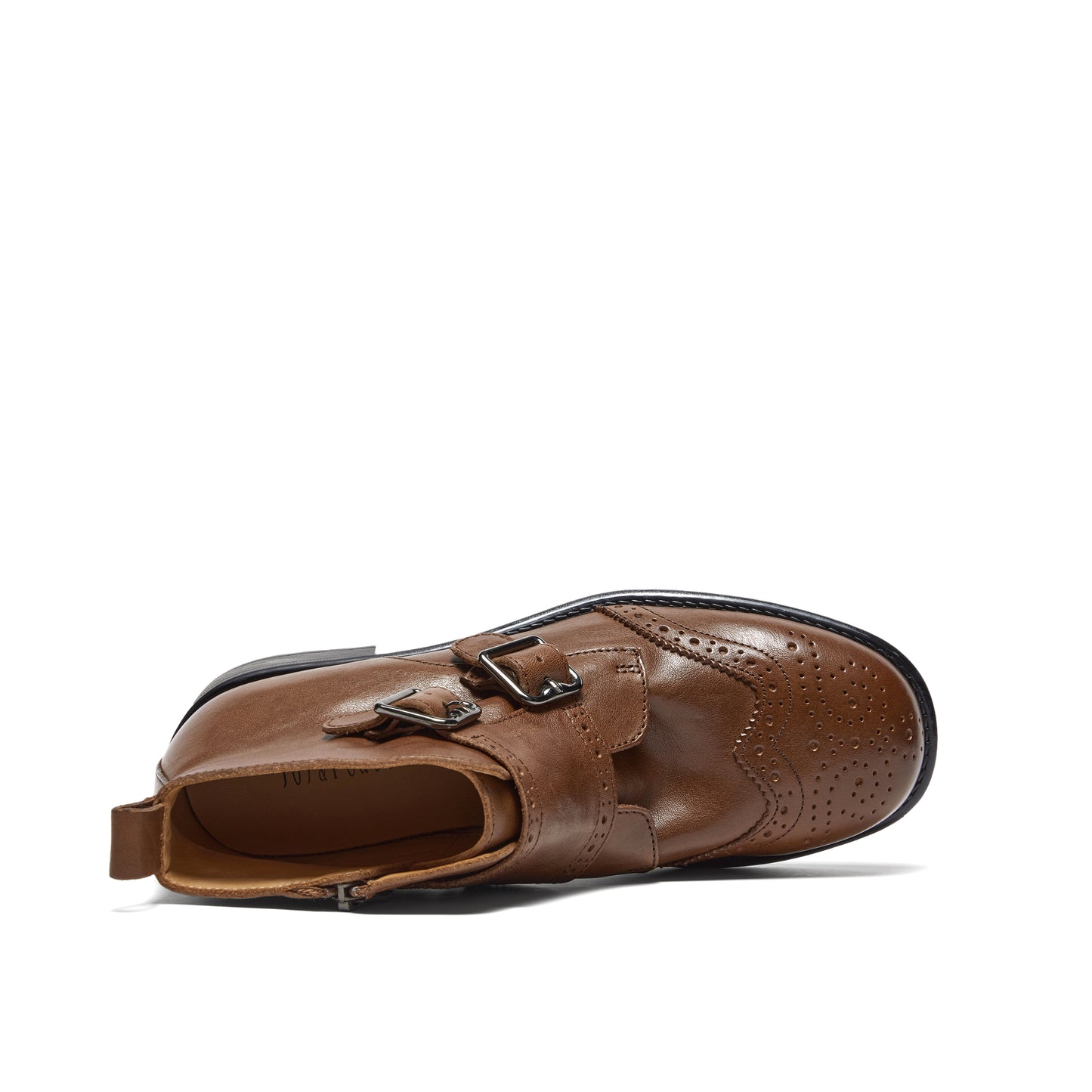 Washed Leather Monkstrap Short Boots