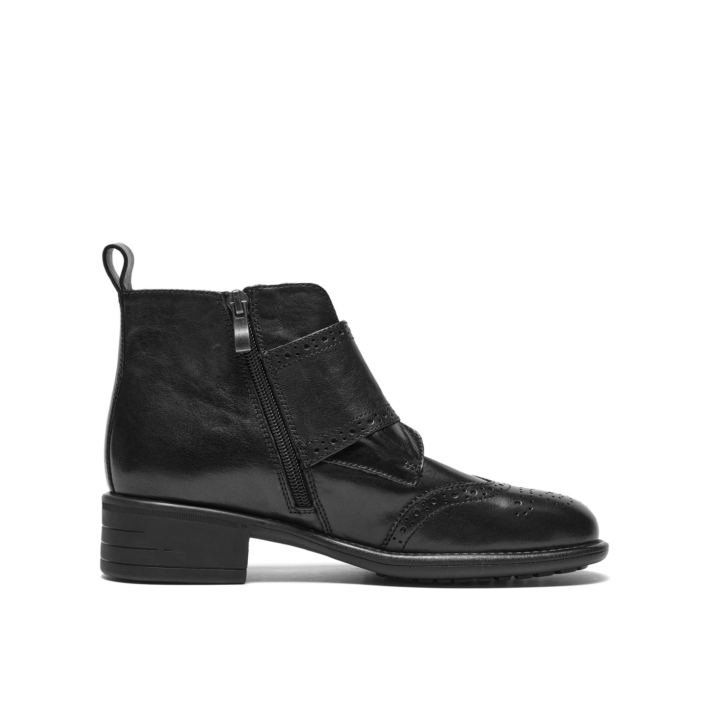 Washed Leather Monkstrap Short Boots