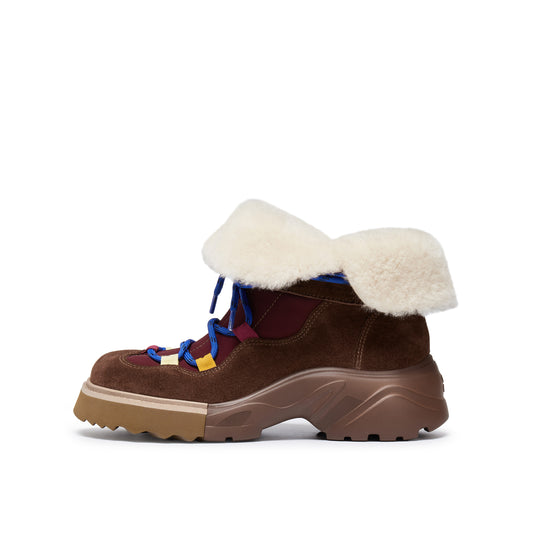 Wool Collar Hiker Boots