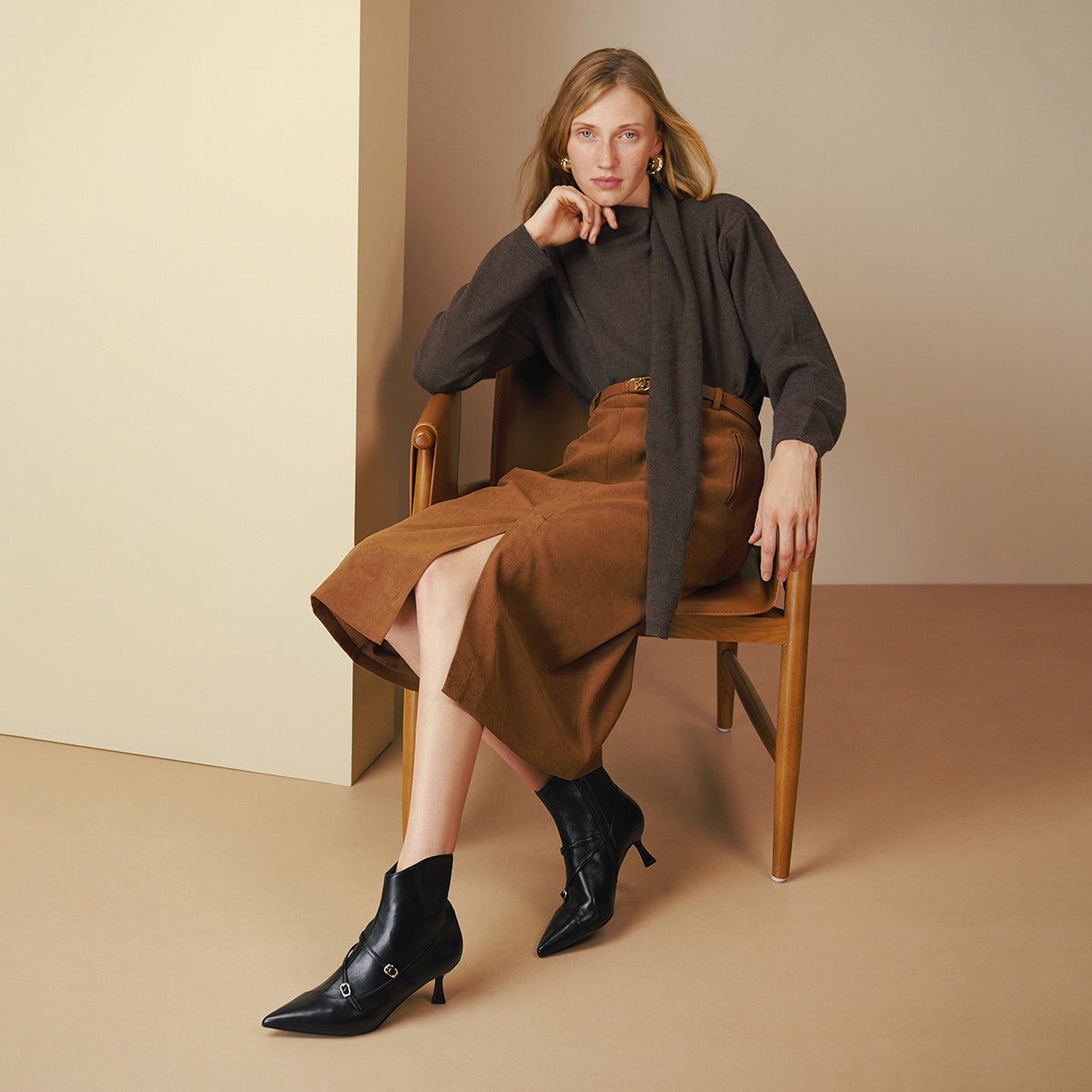 Multi-Straps Pointed Toe Ankle Boots