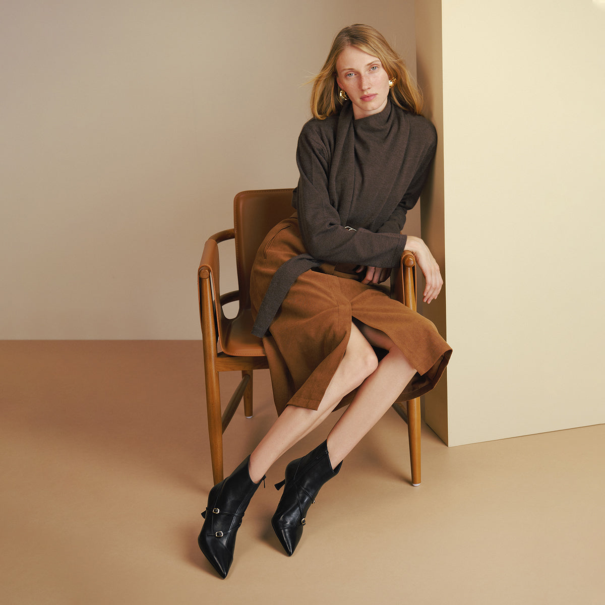 Multi-Straps Pointed Toe Ankle Boots
