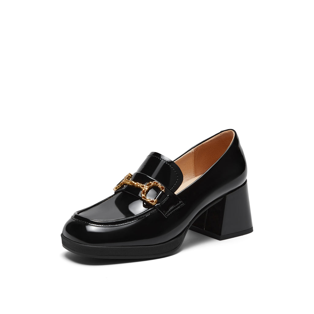 Patent Leather Platform Loafers