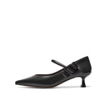 Pointed Toe Mary Jane with Leather Ribbon