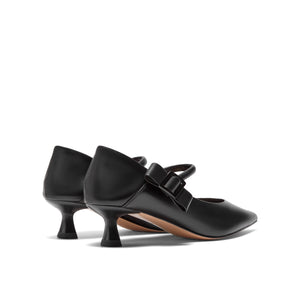 Pointed Toe Mary Jane with Leather Ribbon