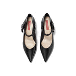 Pointed Toe Mary Jane with Leather Ribbon