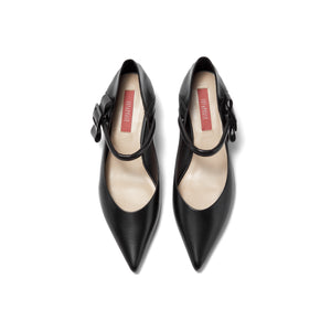 Pointed Toe Mary Jane with Leather Ribbon