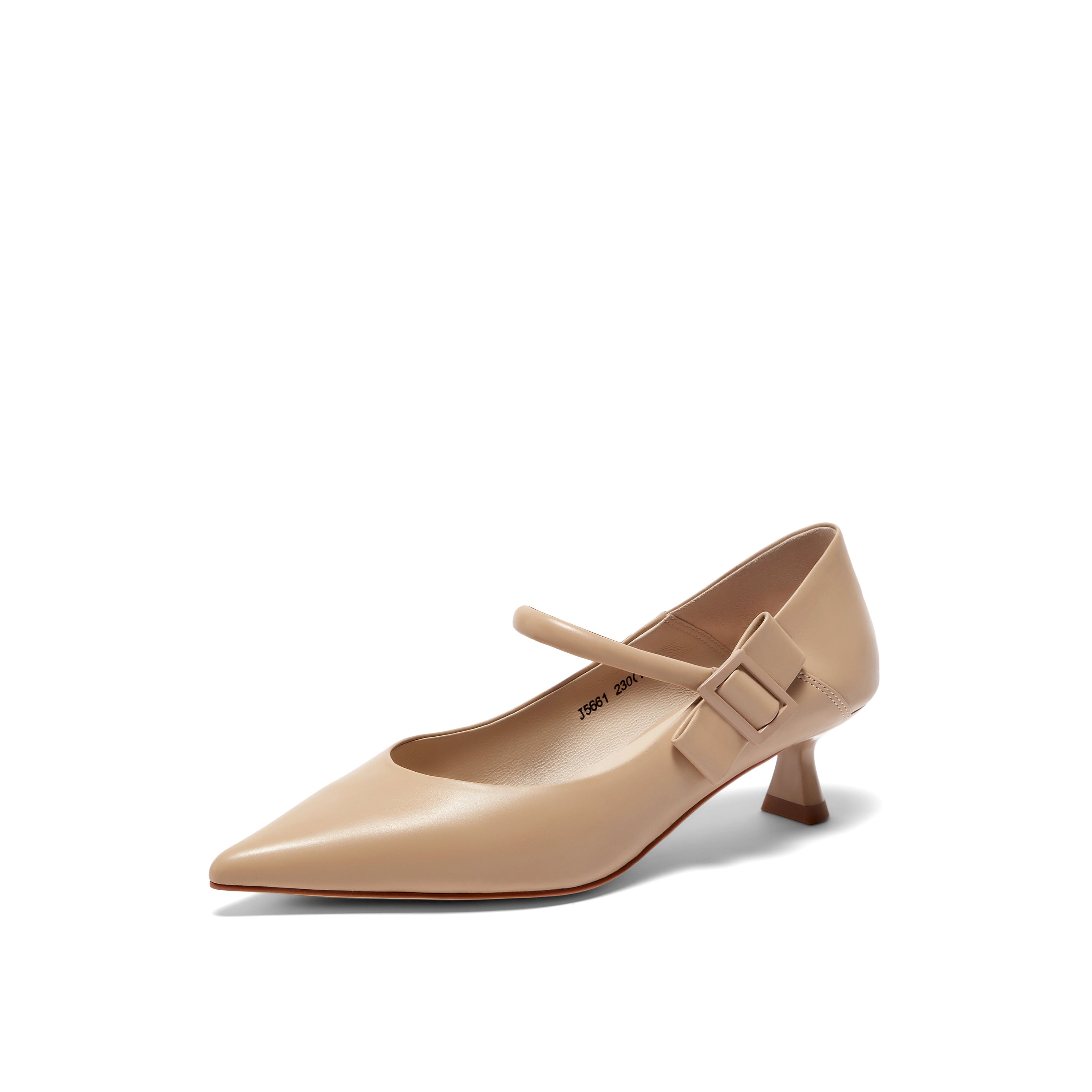 Pointed Toe Mary Jane with Leather Ribbon