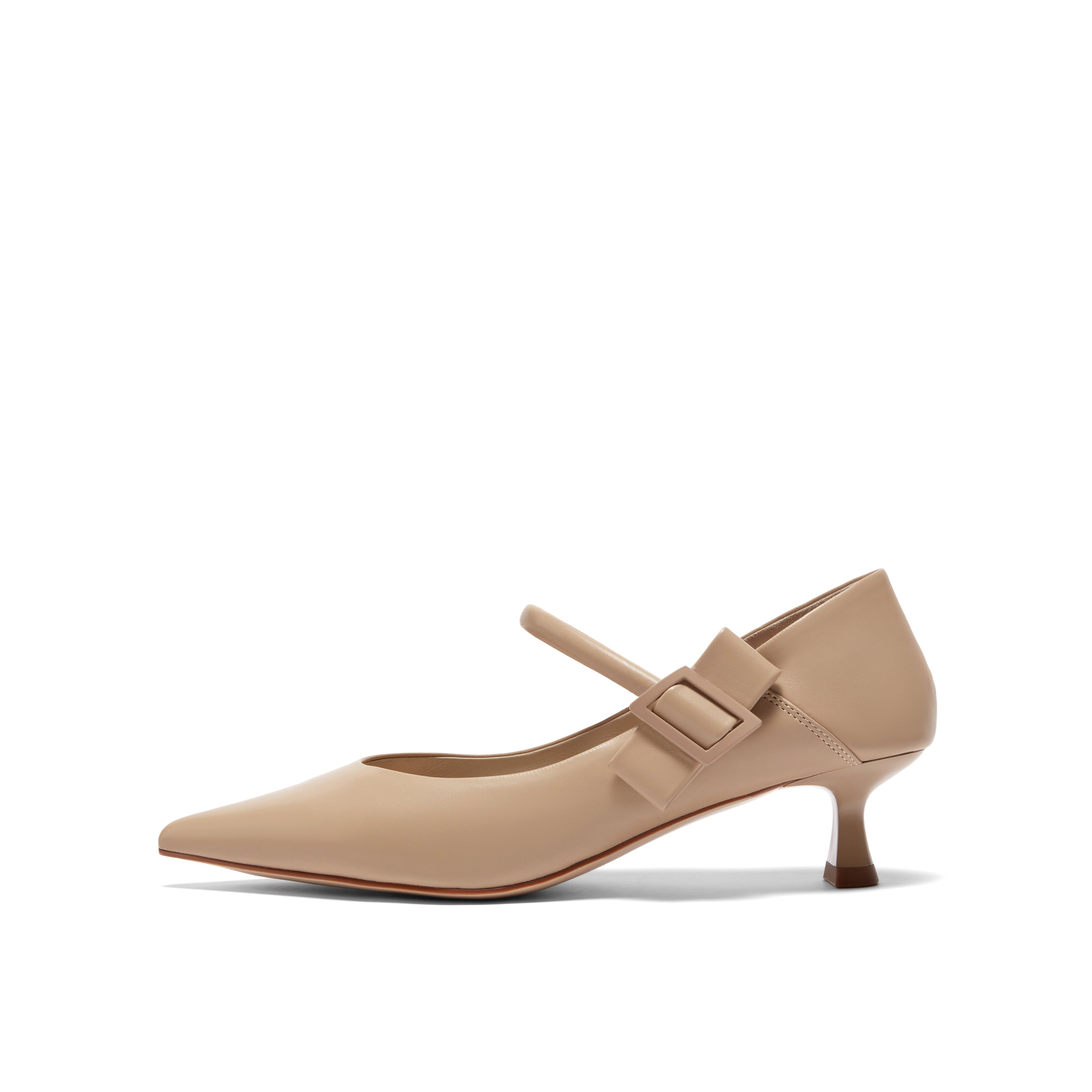 Pointed Toe Mary Jane with Leather Ribbon