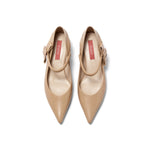 Pointed Toe Mary Jane with Leather Ribbon